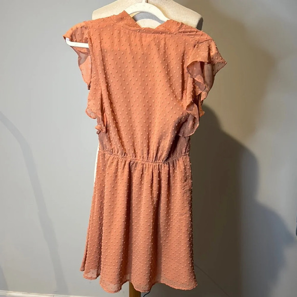 Storia Orange Ruffled Tie Front Mini Dress - Picture 3 of 3